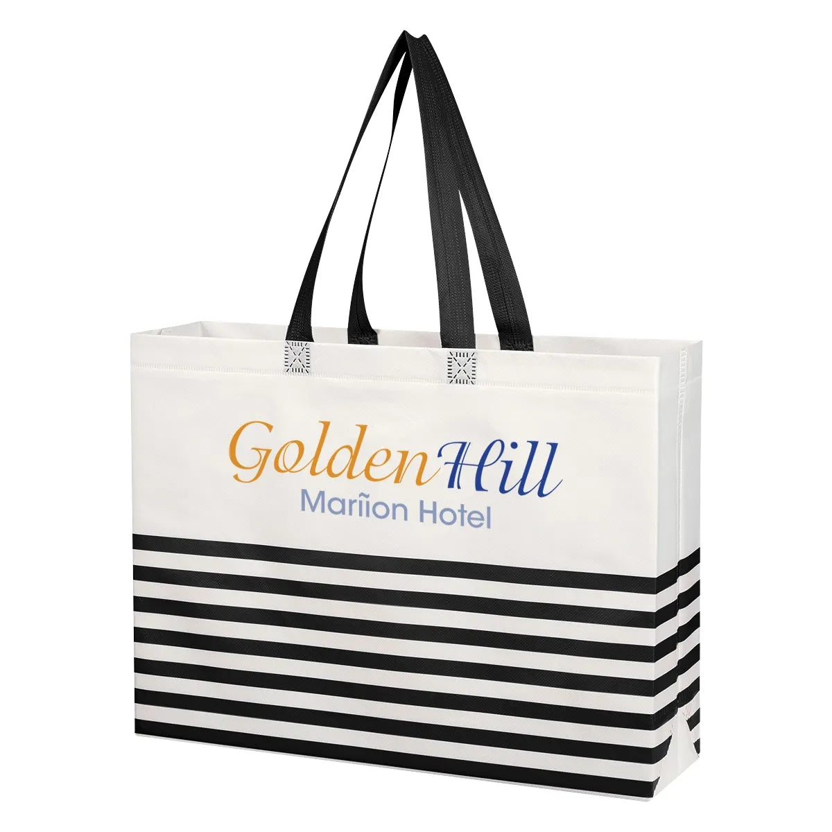 Non-Woven Horizontal Stripe Tote Bag