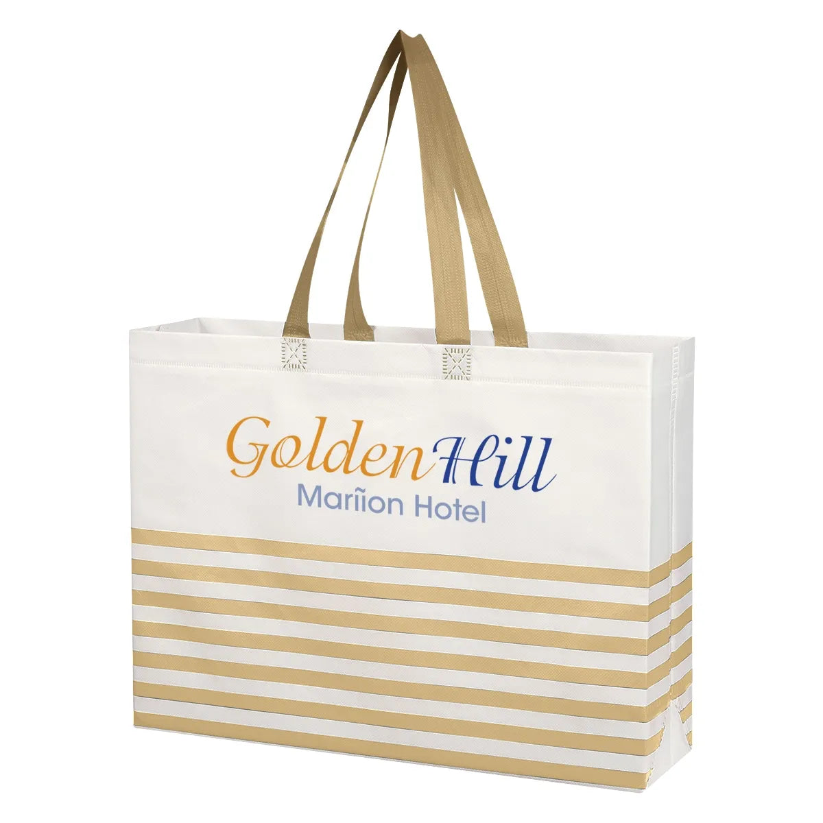 Non-Woven Horizontal Stripe Tote Bag