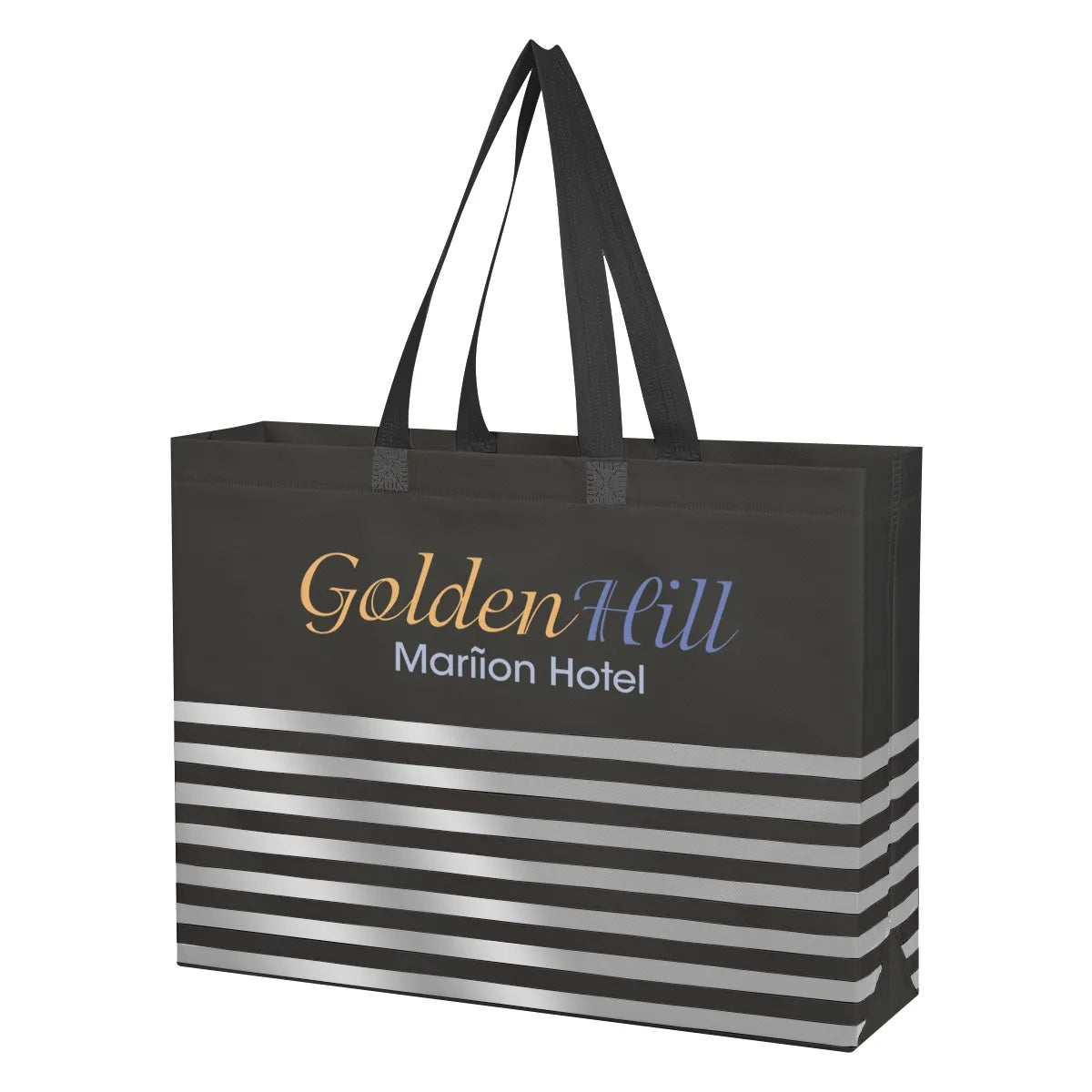 Non-Woven Horizontal Stripe Tote Bag