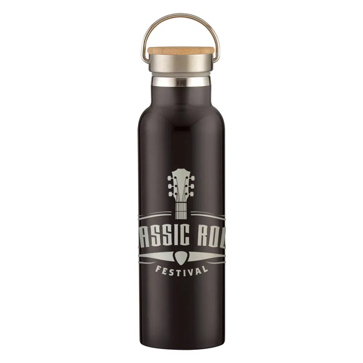 21 Oz. Full Laser Tipton Stainless Steel Bottle With Bamboo Lid