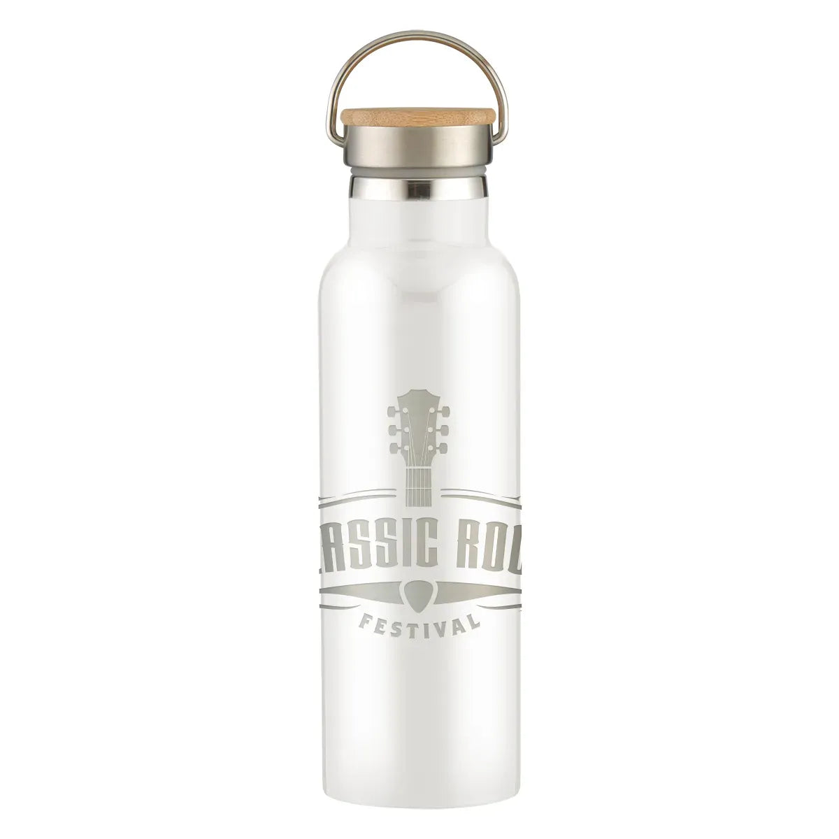 21 Oz. Full Laser Tipton Stainless Steel Bottle With Bamboo Lid