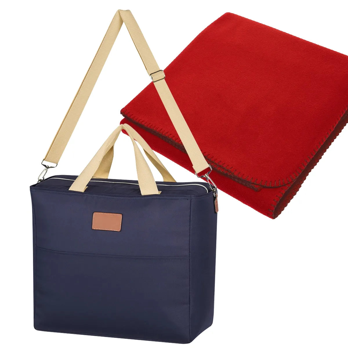Hefty Cooler Bag With Fleece Blanket