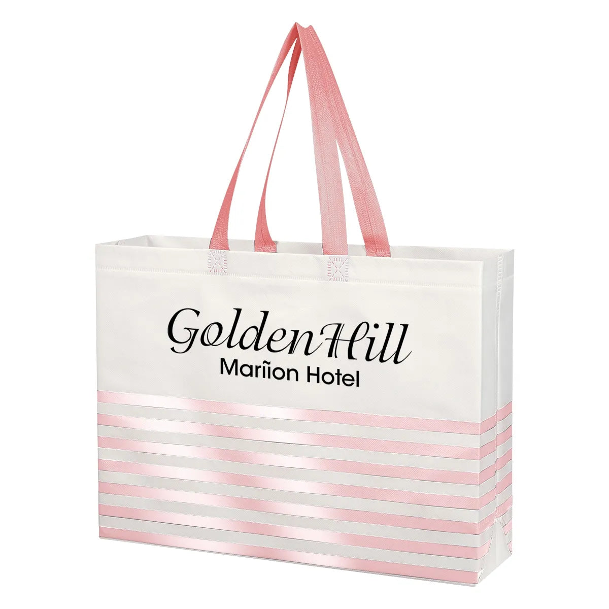 Non-Woven Horizontal Stripe Tote Bag