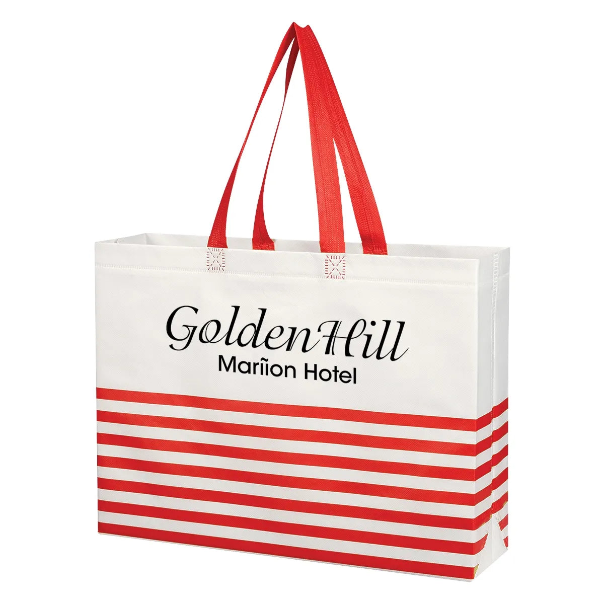 Non-Woven Horizontal Stripe Tote Bag