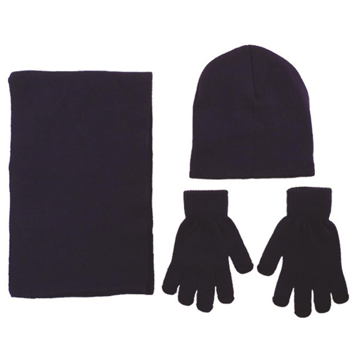 Acrylic Knit Beanie/Scarf/Gloves Set