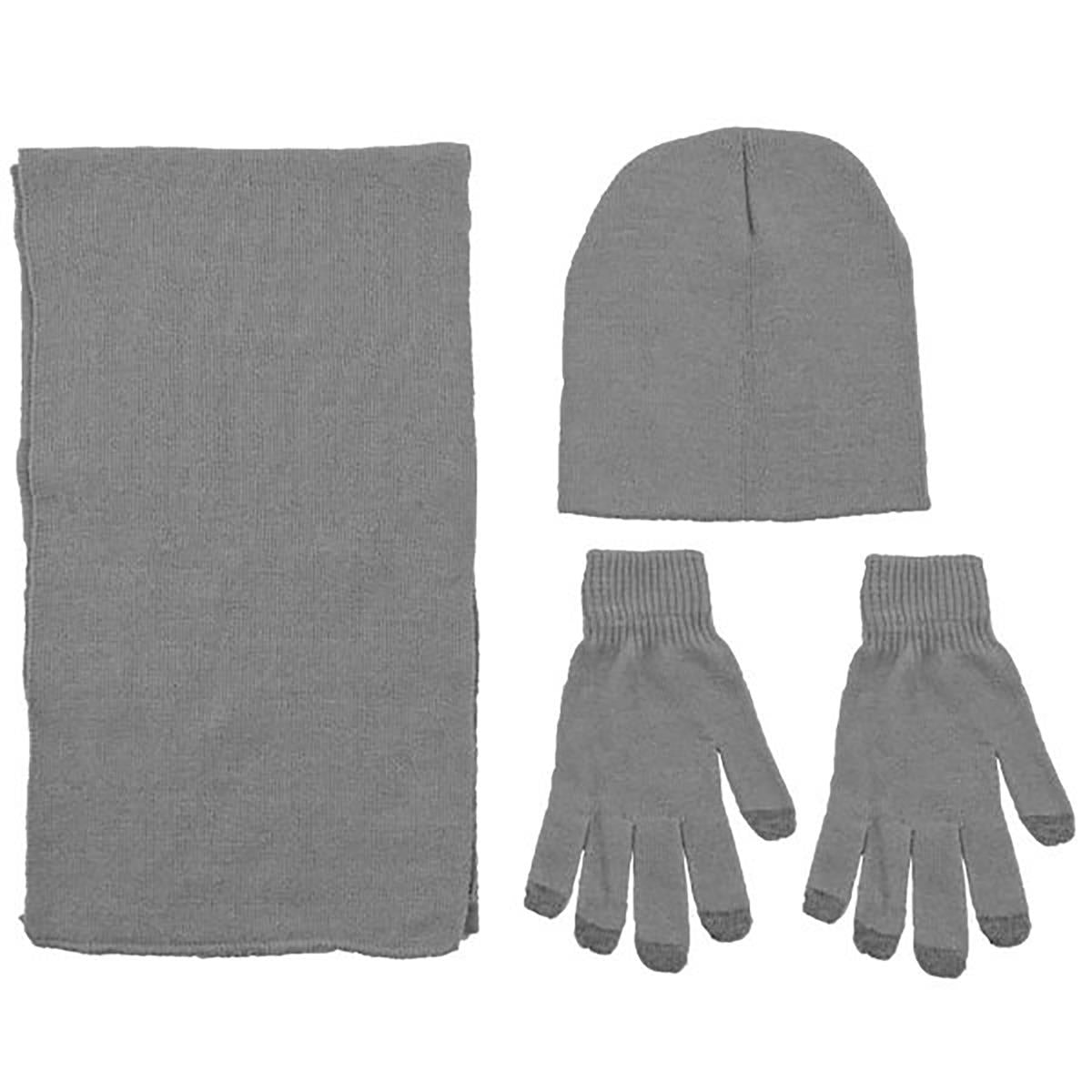 Acrylic Knit Beanie/Scarf/Gloves Set