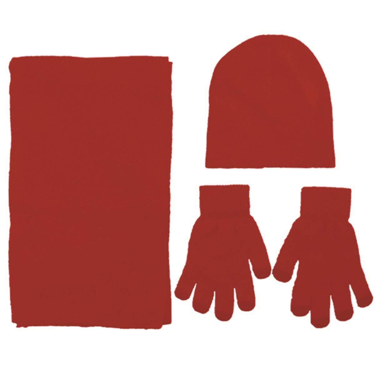 Acrylic Knit Beanie/Scarf/Gloves Set