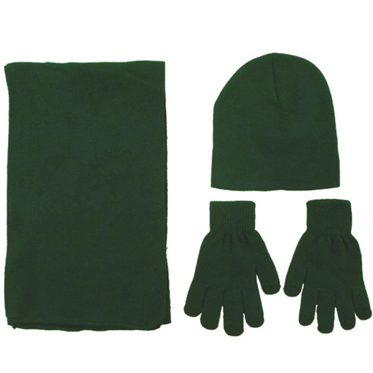 Acrylic Knit Beanie/Scarf/Gloves Set