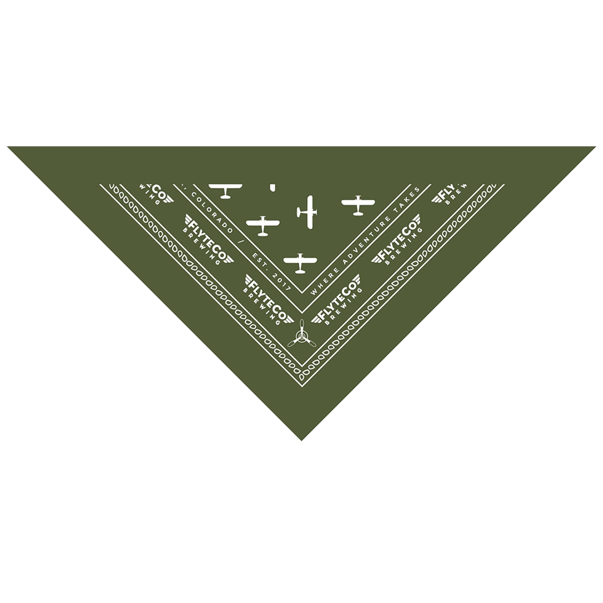 Med - Large Solid Triangle Bandanna - Made in the USA