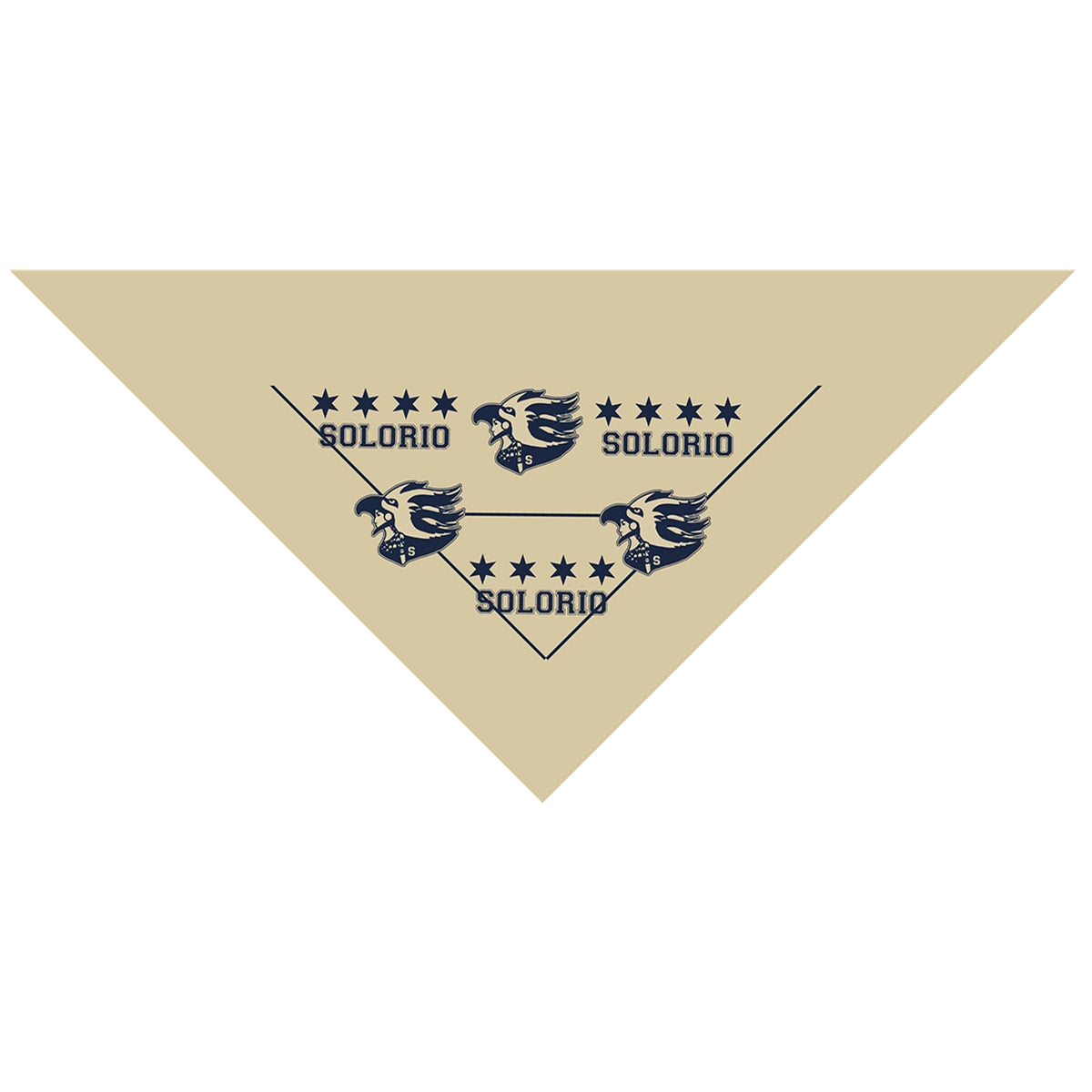 Med - Large Solid Triangle Bandanna - Made in the USA