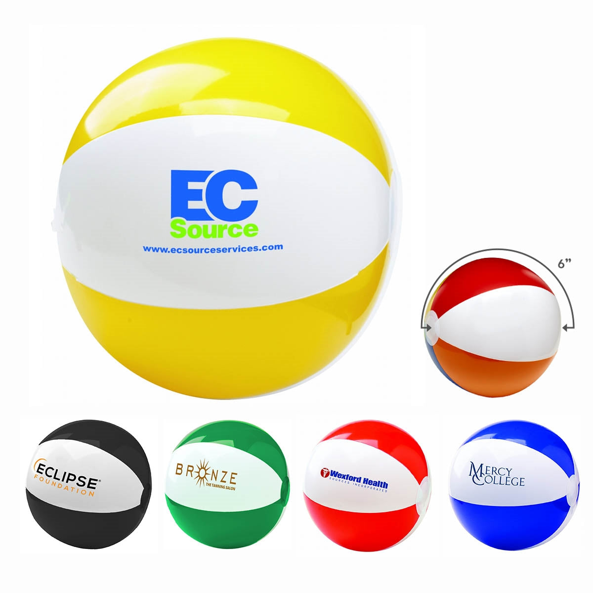 6" Two-Tone Beach Ball