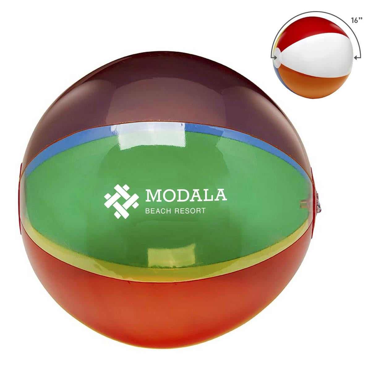 Translucent 16" Multi-Color Round Beach Ball