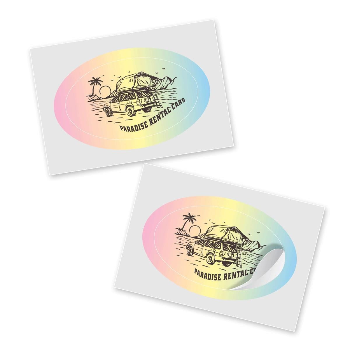 Oval Foil Stickers