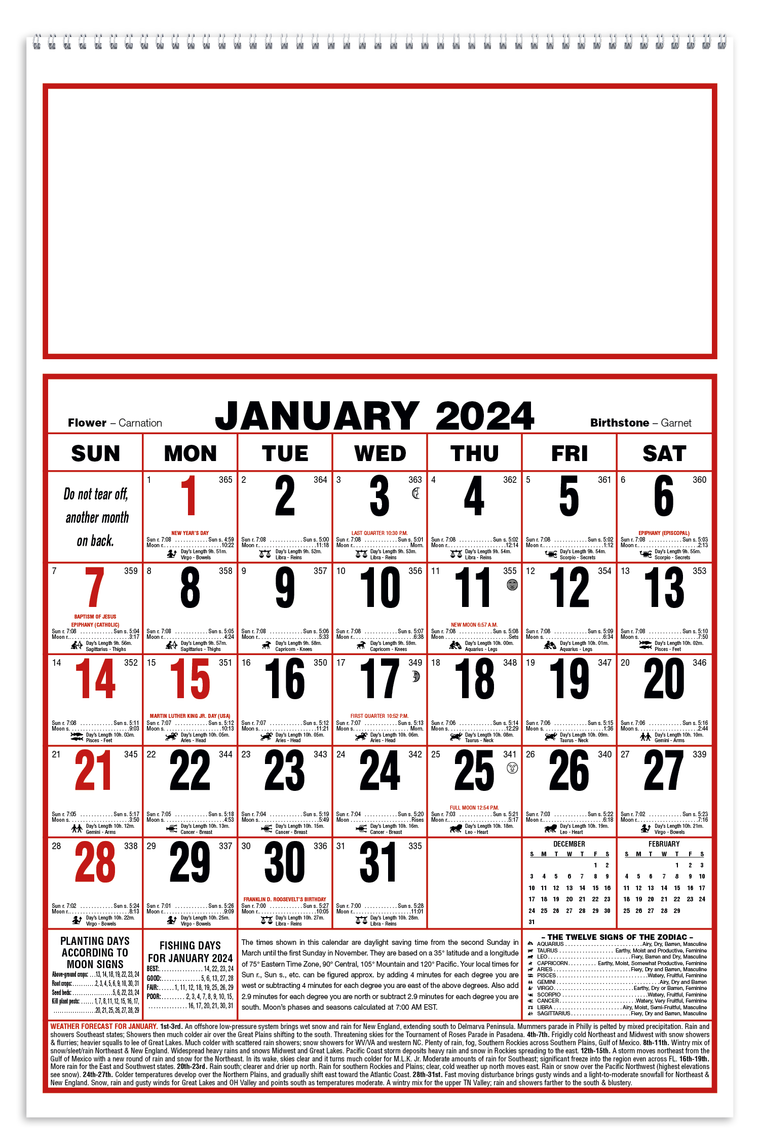 Large Almanac Calendar
