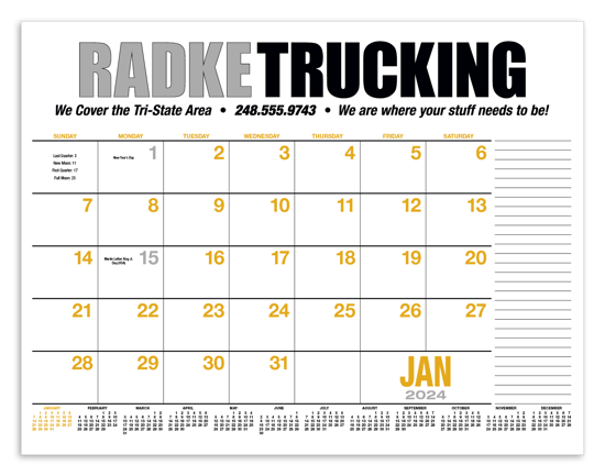 13-Month Desk Pad Calendar