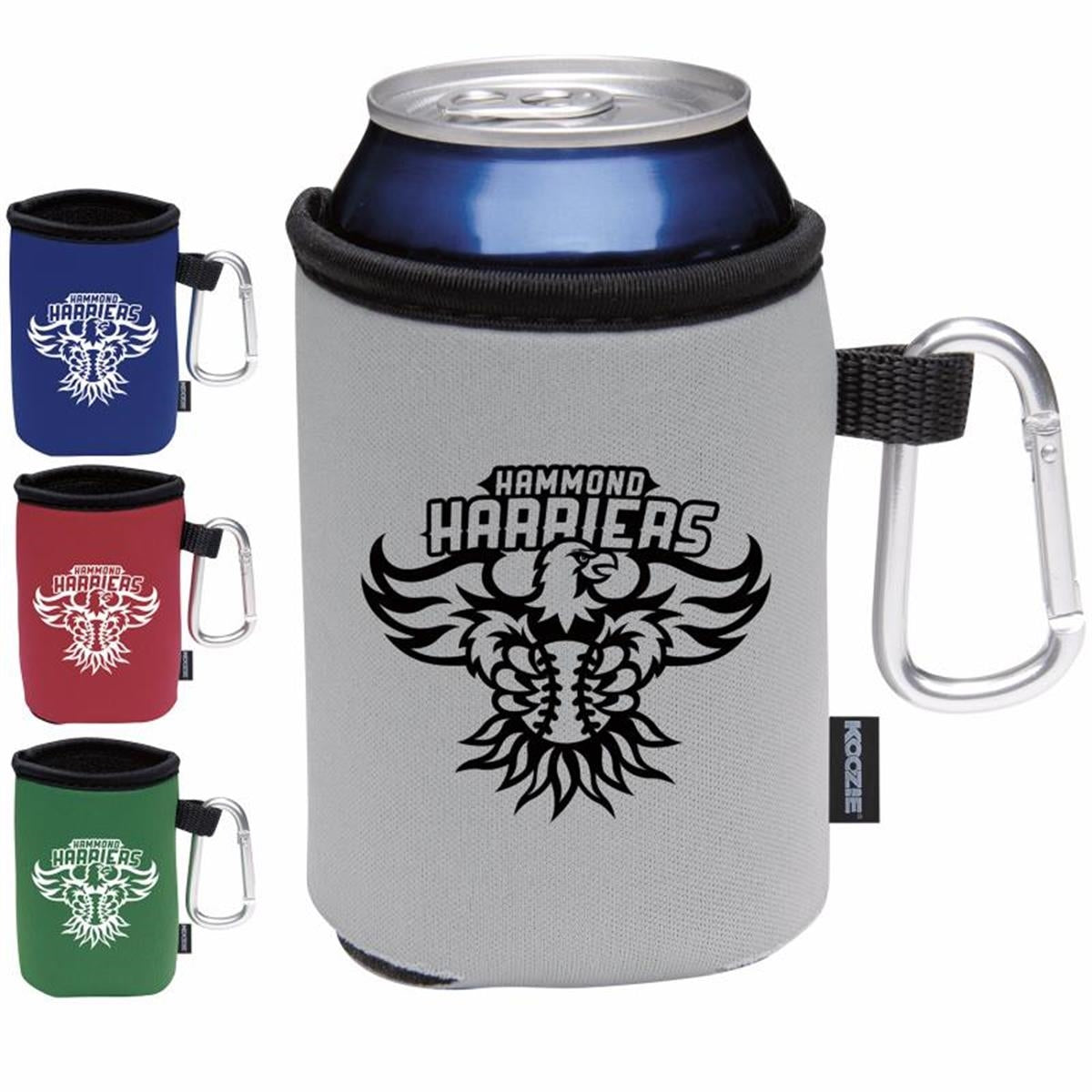 Collapsible Koozie Can Kooler with Carabiner