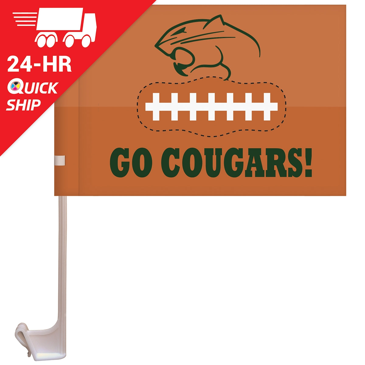 24 - Hour 7.5" X 10.5" Stationary Single Reverse KP Car Flag