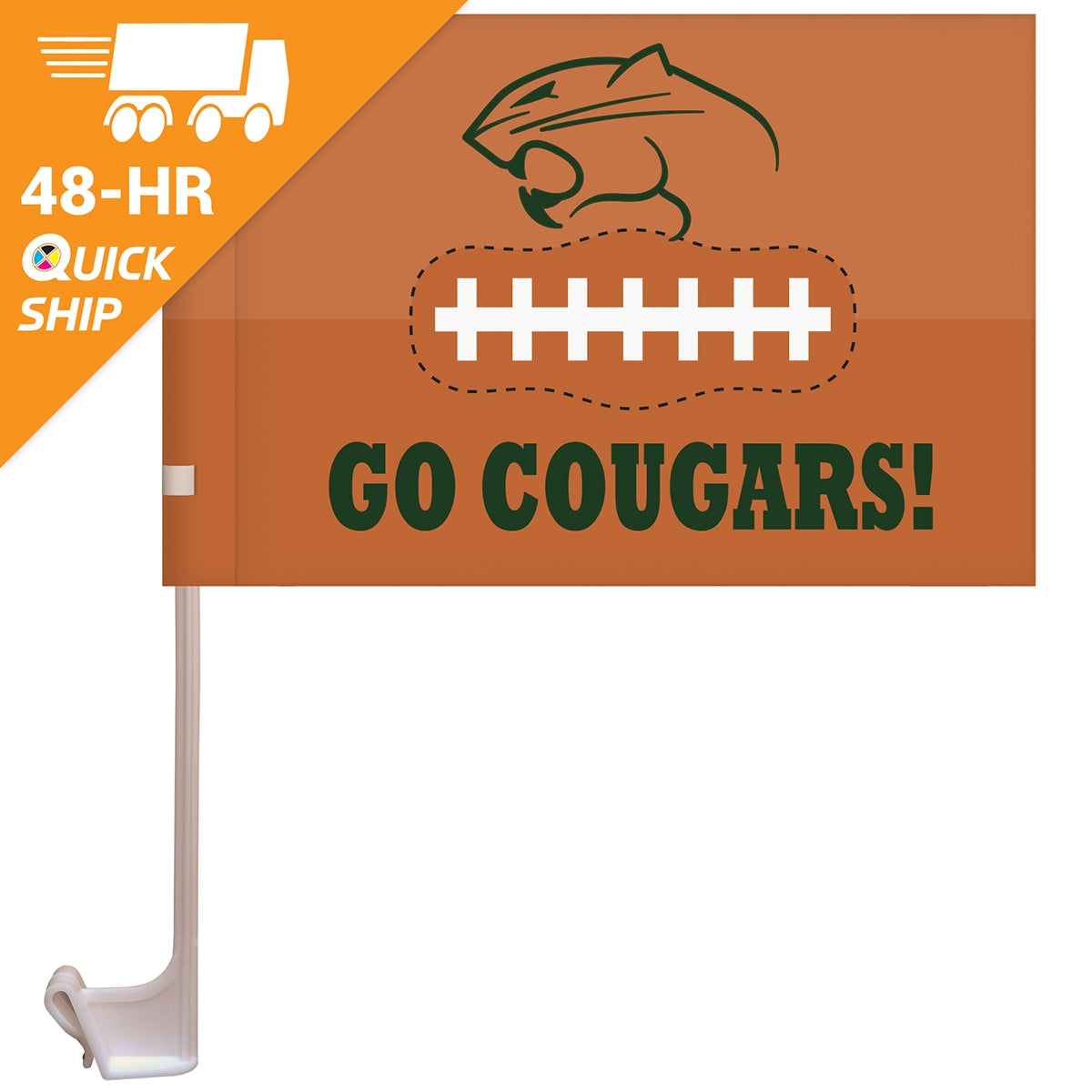 48 - Hour 7.5" X 10.5" Stationary Single Reverse KP Car Flag