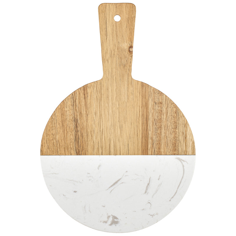 Round Acacia Marble Board Serving Tray Cutting Board