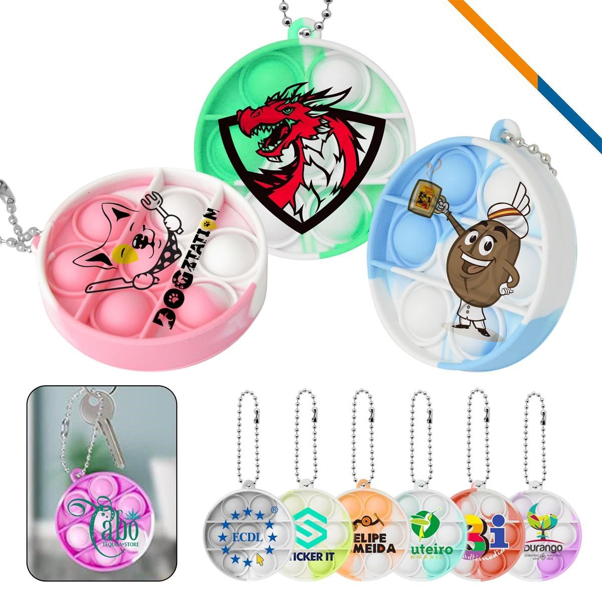 Mini Round Bubble Keychain