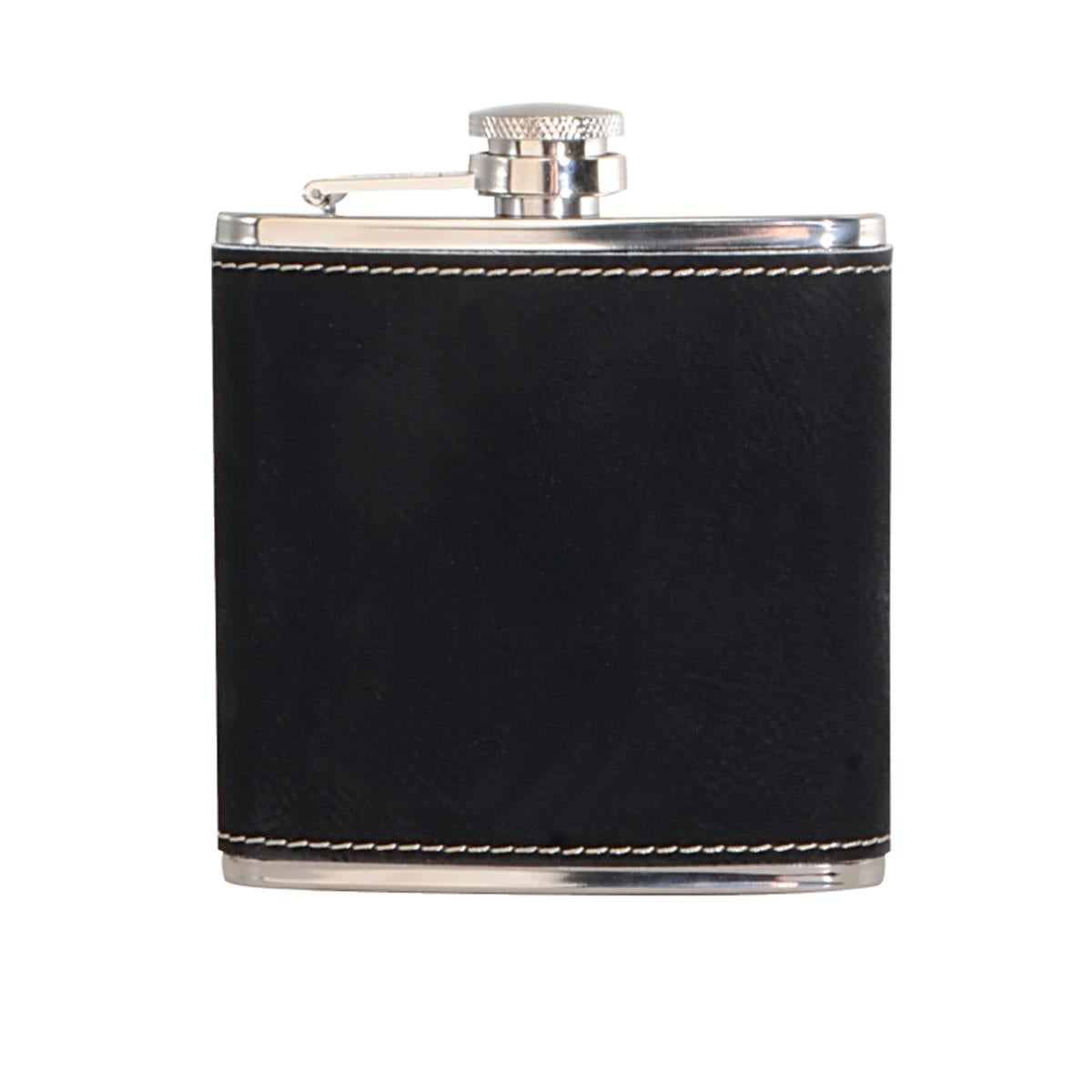 Leatherette Wrapped 6 oz. Stainless Steel Hip Flask