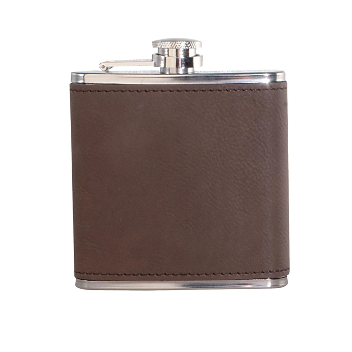 Leatherette Wrapped 6 oz. Stainless Steel Hip Flask
