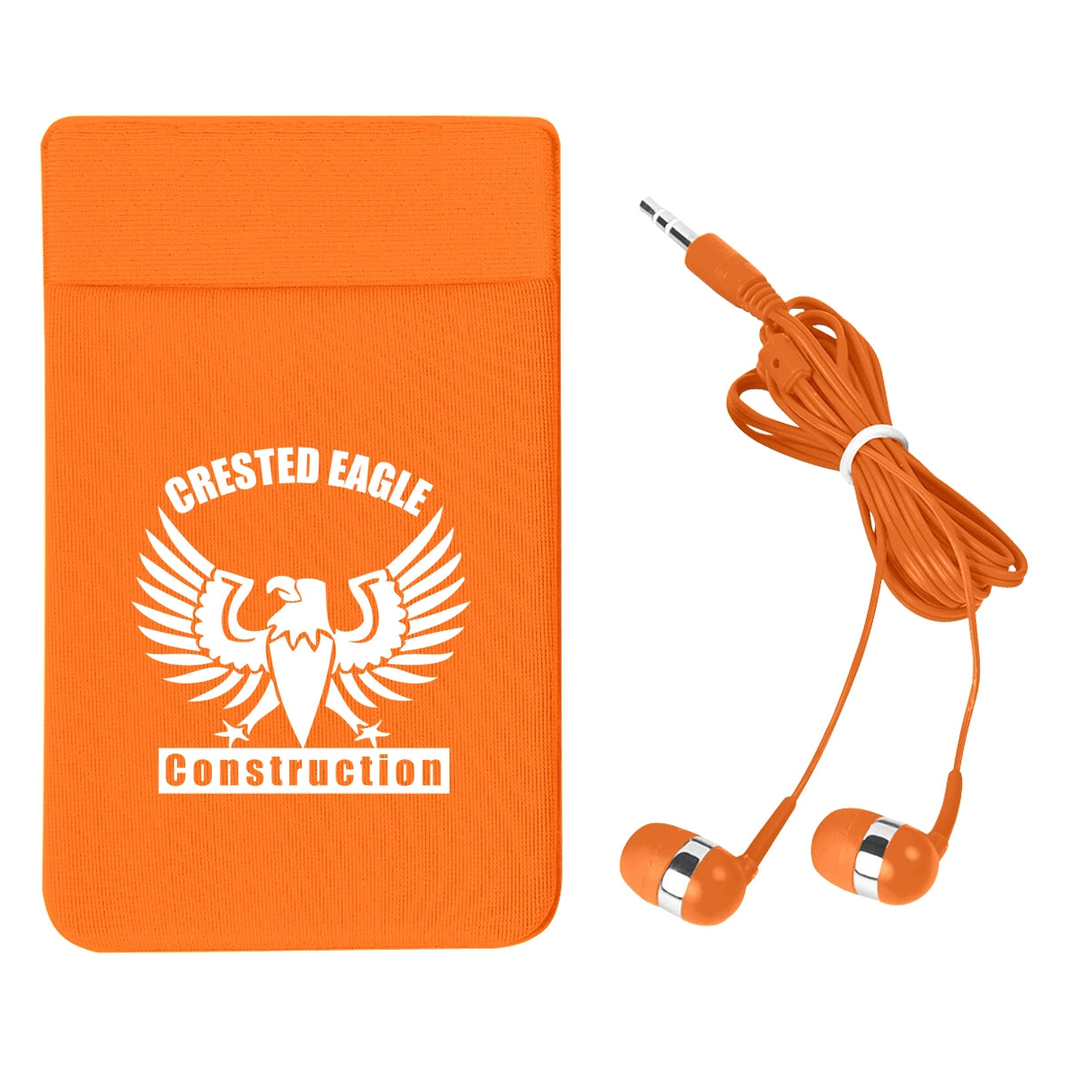 Stretch Phone Card Sleeve With Earbuds