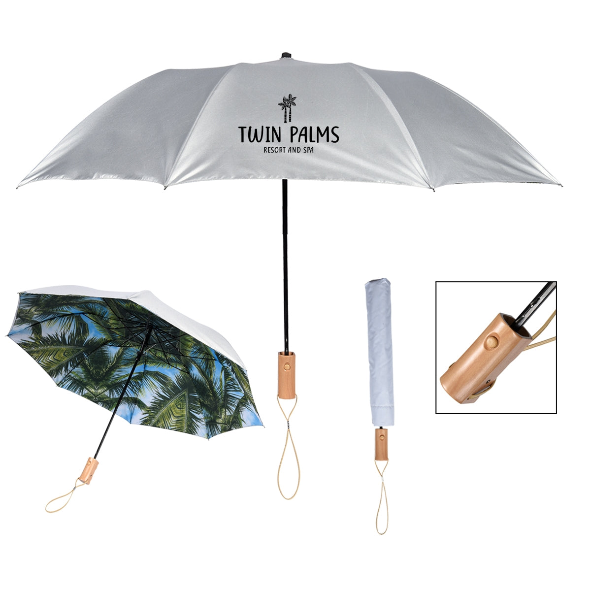 46" ARC PALM BAY FOLDING UMBRELLA